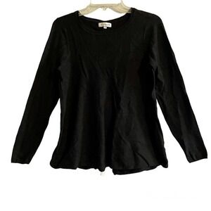 Society 8 Nordstrom Small Tunic Sweater Black Back Button & Lace Long Sleeve